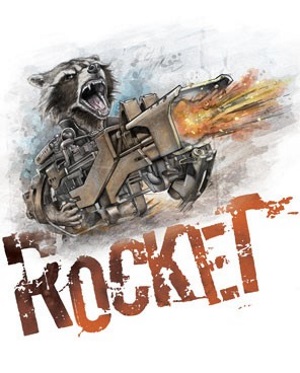 (image for) Rocket Raccoon White T-Shirt - Click Image to Close